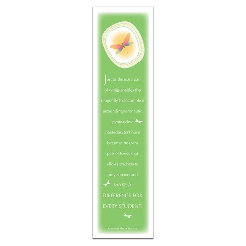dragonfly bookmark with extra pair of wings message for paraeducators