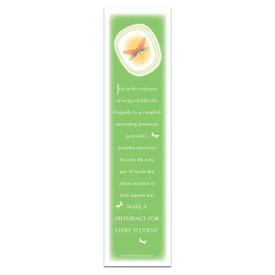 dragonfly bookmark with extra pair of wings message for paraeducators
