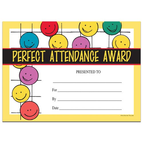 perfect attendance award certificate