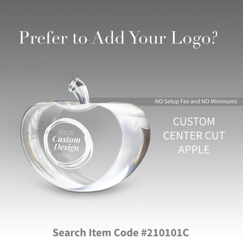 center cut optic crystal apple with create your own option