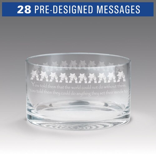 petite crystal bowl with star polisher message