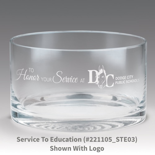 petite crystal bowl with to honor your service message