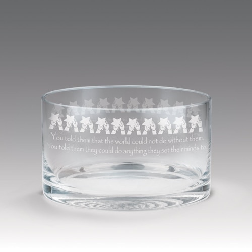 petite crystal bowl with star polisher message