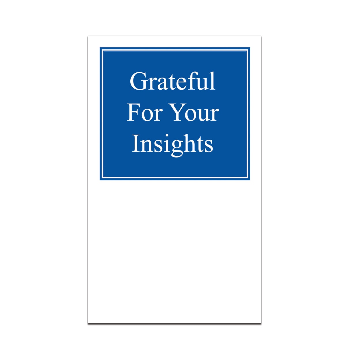 pocket card with grateful for your insights message