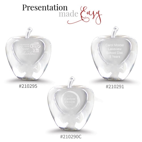 three crystal slant faced apples
