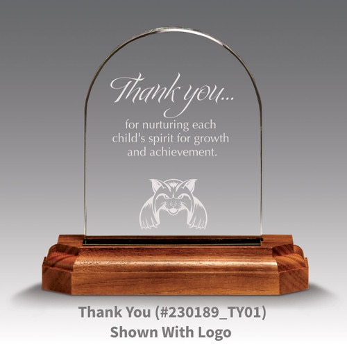 premium jade arch award with thank you message