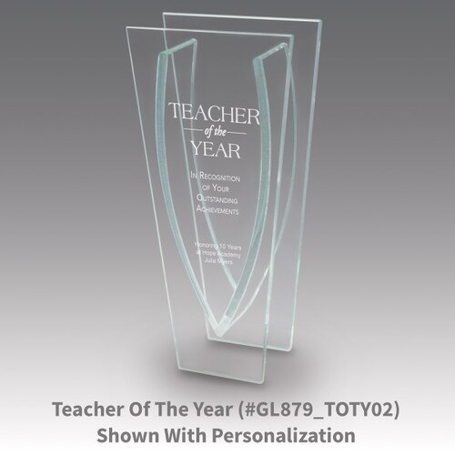 premium jade vase with teacher of the year message