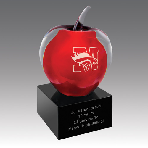 Our Red Art Glass Apple Award is the perfect appreciation gift for teachers.