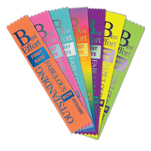 colorful satin ribbons with foil-stamped uplifting words