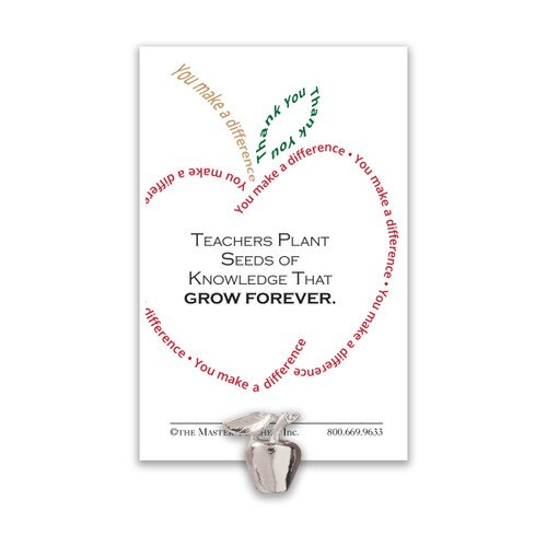 Silver Apple Seeds of Knowledge Lapel Pin Teacher Gift