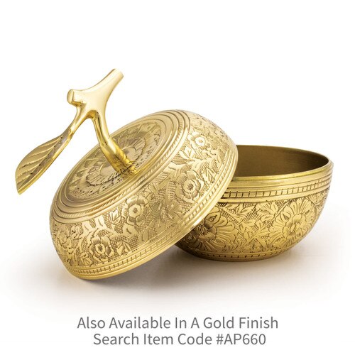 gold embossed apple dish