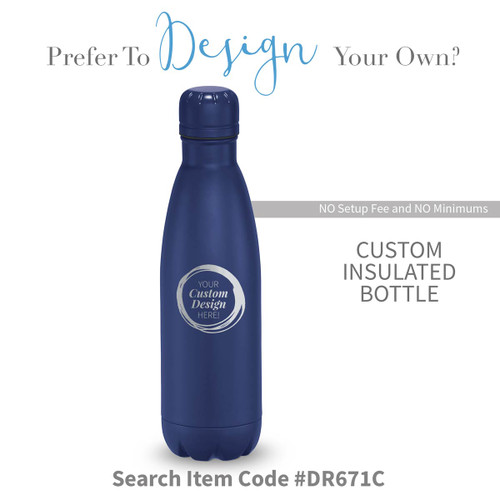 create your own navy stainless steel water bottle