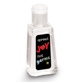 1 oz. Antibacterial Hand Sanitizer Gel Featuring The Inspirational Message “Spread Joy Not Germs”
