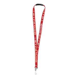 red lanyard with Star Polisher message