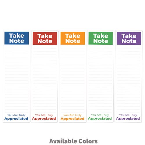 take note you are truly appreciated slim notepad in five colors