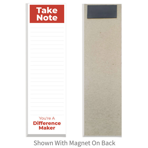 take note your're a difference maker slim notepad with a magnet