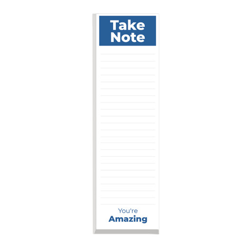 This slim notepad features the message take note you’re amazing on each sheet making it a great gift for teachers.