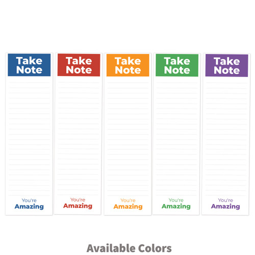 take note you're amazing slim notepad in five colors