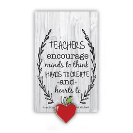 Teachers Encourage Lapel Pin With Presentation Card