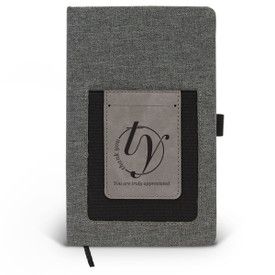 Canvas journal with phone pocket and card holder featuring the inspirational message Thank You.