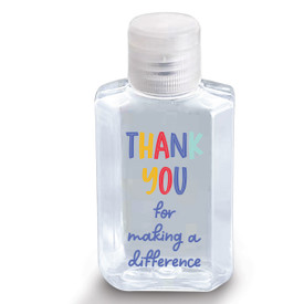 2 oz. Antibacterial Hand Sanitizer Gel Featuring The Motivational Message “Thank You For Making A Difference"