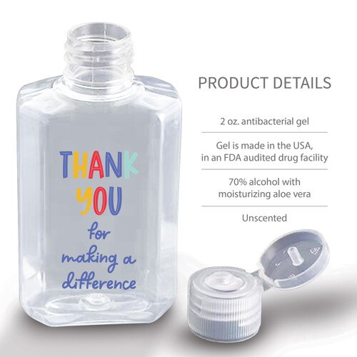 thanks you hand sanitizer with product details