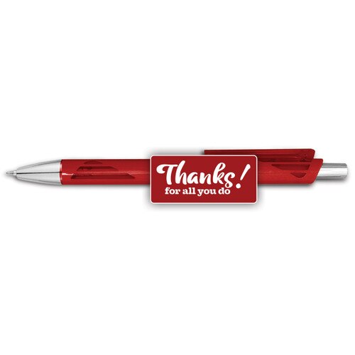 red pen with thanks for all you do message