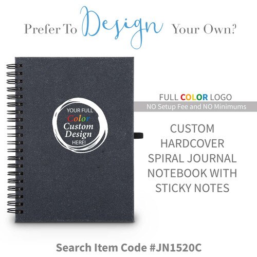 create your own hardcover spiral journal with sticky notes