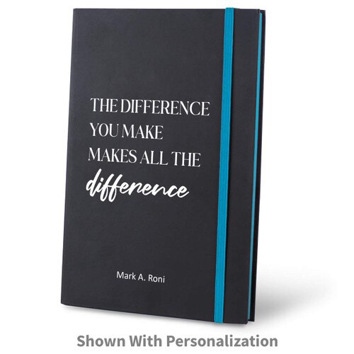 the difference you make black journal with blue accents and personalization