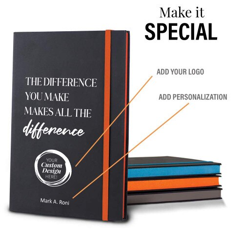 add you logo option to the difference you make black mattte journal 