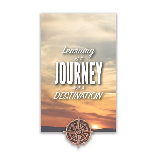 compass lapel pin with message card