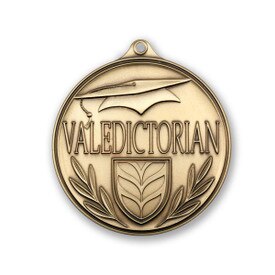 2-inch antique brass valedictorian medallion.