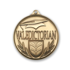 2-inch antique brass valedictorian medallion.
