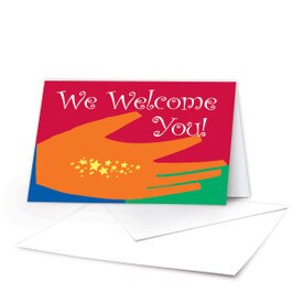 we welcome you note card and envelope