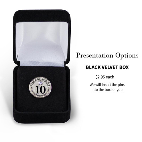 black velvet box for gem lapel pin