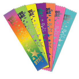 colorful satin ribbons with foil-stamped you are a star message