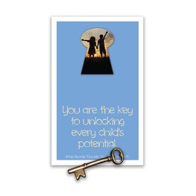 you are the key lapel pin and message card