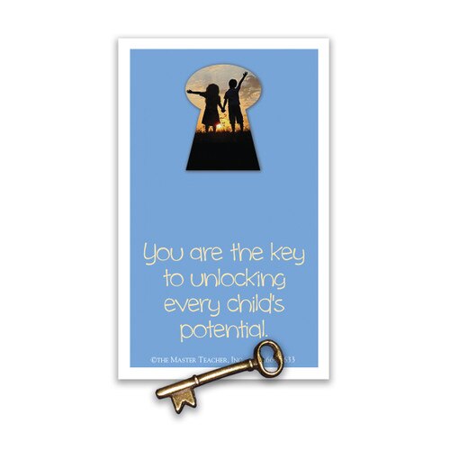 you are the key lapel pin and message card