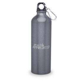 24oz. carabiner canteen featuring the inspirational message You Are Truly Appreciated. 5 colors to choose from