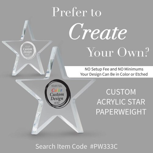 create your own acrylic star paperweight