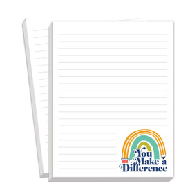 Notepads For Teachers Featuring The Saying You Make A Difference. 2 Pads. 75 Sheets Per Pad.