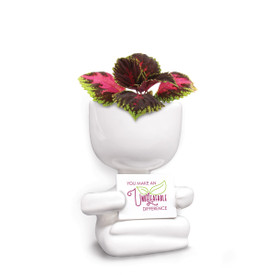 This People Planter Kit Features The Inspirational Message: You Make An Unbeleafable Difference. Grows Coleus.